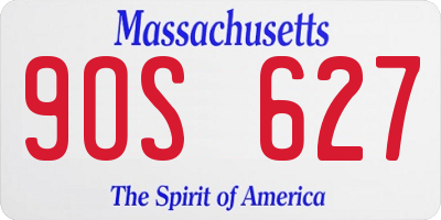 MA license plate 9OS627