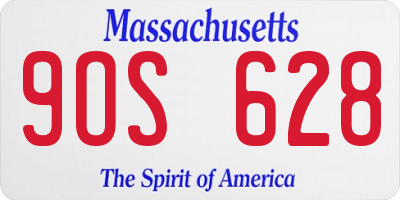 MA license plate 9OS628