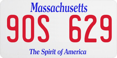 MA license plate 9OS629