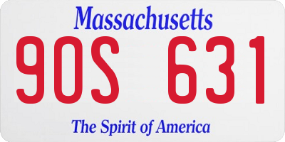 MA license plate 9OS631