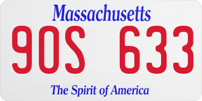 MA license plate 9OS633