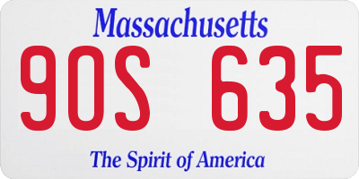 MA license plate 9OS635