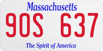 MA license plate 9OS637
