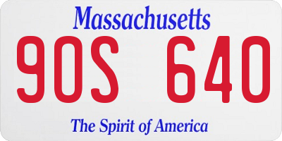 MA license plate 9OS640