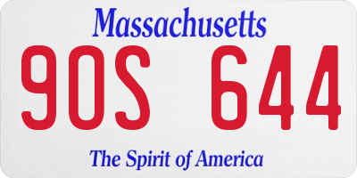 MA license plate 9OS644