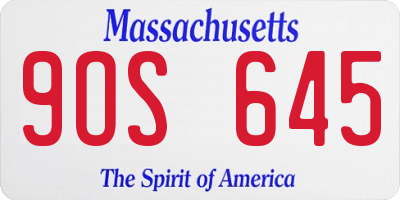 MA license plate 9OS645