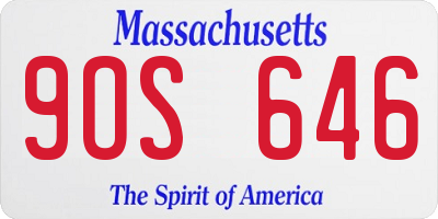 MA license plate 9OS646
