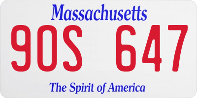 MA license plate 9OS647