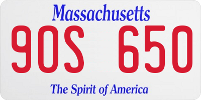 MA license plate 9OS650