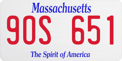 MA license plate 9OS651