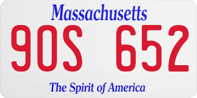 MA license plate 9OS652