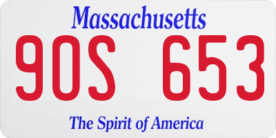 MA license plate 9OS653