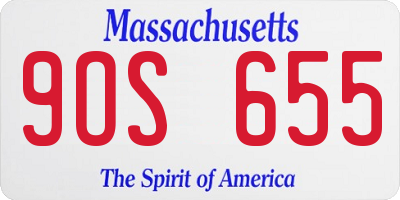 MA license plate 9OS655