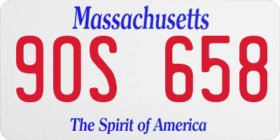 MA license plate 9OS658