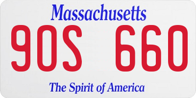 MA license plate 9OS660