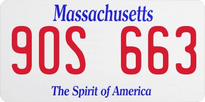 MA license plate 9OS663