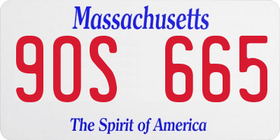MA license plate 9OS665