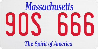 MA license plate 9OS666