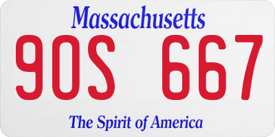 MA license plate 9OS667