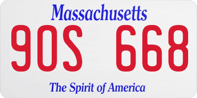 MA license plate 9OS668