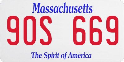MA license plate 9OS669