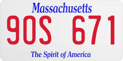 MA license plate 9OS671