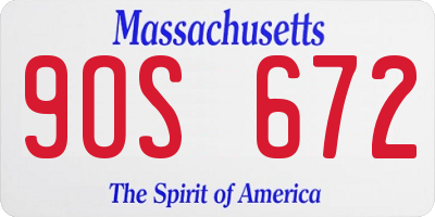MA license plate 9OS672