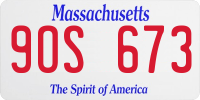 MA license plate 9OS673