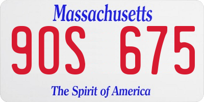 MA license plate 9OS675