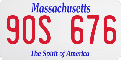 MA license plate 9OS676