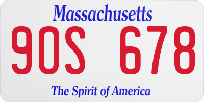 MA license plate 9OS678