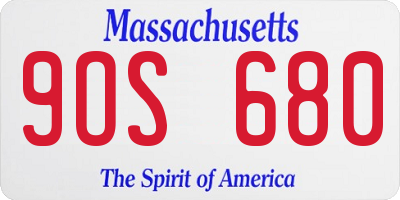 MA license plate 9OS680