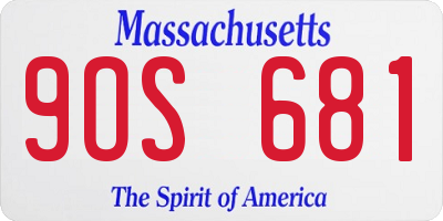MA license plate 9OS681