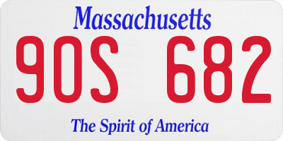 MA license plate 9OS682