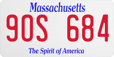 MA license plate 9OS684