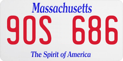 MA license plate 9OS686