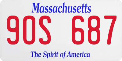 MA license plate 9OS687