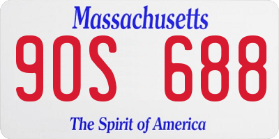 MA license plate 9OS688