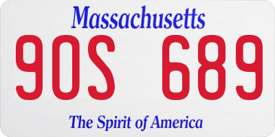 MA license plate 9OS689