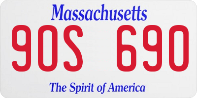 MA license plate 9OS690