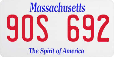 MA license plate 9OS692