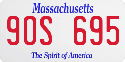 MA license plate 9OS695
