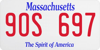 MA license plate 9OS697