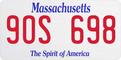MA license plate 9OS698