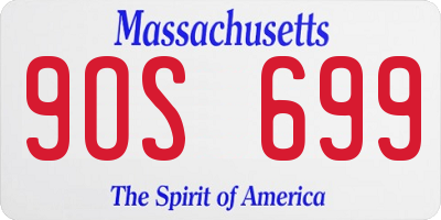 MA license plate 9OS699
