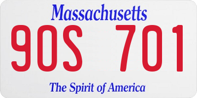 MA license plate 9OS701