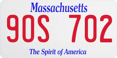 MA license plate 9OS702