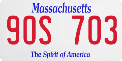 MA license plate 9OS703