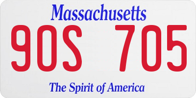 MA license plate 9OS705