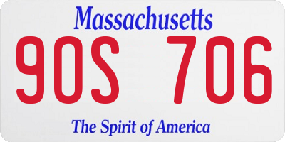 MA license plate 9OS706